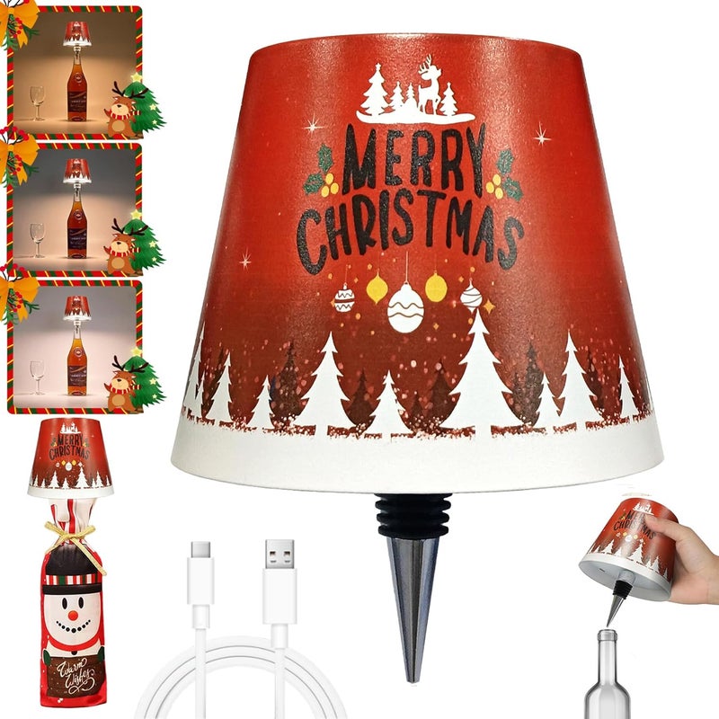 Hoide 2025 New Wireless Bottle Lamp - LED Bottle Lights for Liquor & Wine Bottles, Cordless Lampshade, Whiskey Bottle Top Light, Bottle Stopper Night Light Kit, Rechargeable 3-Tone Touch-Dimmable - Image 1
